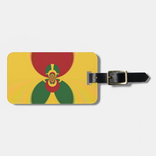 Rasta Colours Abstract Art Print Luggage Tag (Front Horizontal)