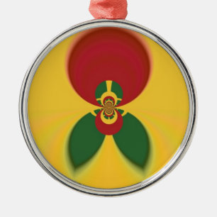 Rasta Colours Abstract Art Print Metal Tree Decoration