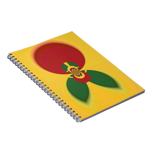 Rasta Colours Abstract Art Print Notebook (Right Side)