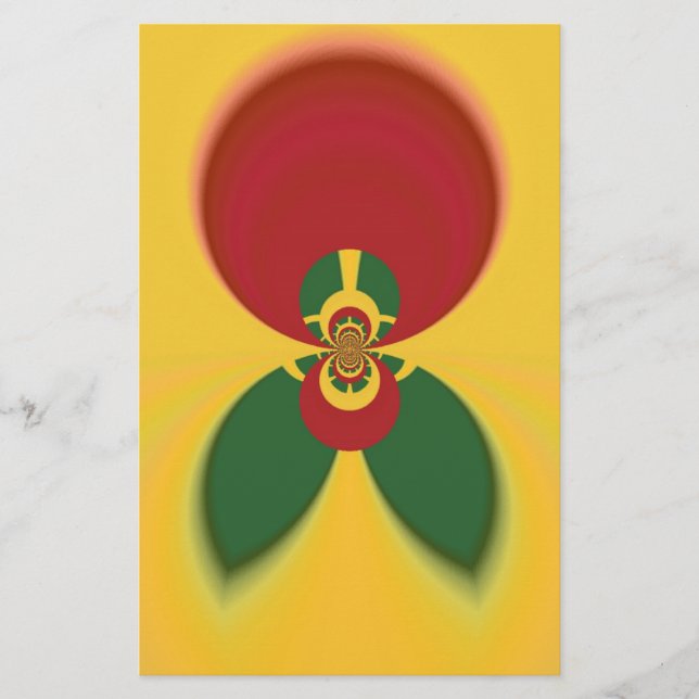 Rasta Colours Abstract Art Print Stationery (Front)