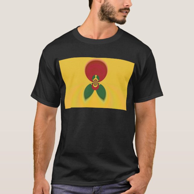 Rasta Colours Abstract Art Print T-Shirt (Front)