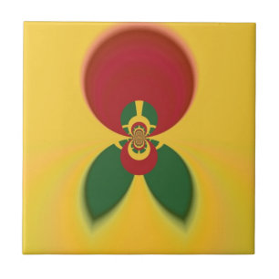 Rasta Colours Abstract Art Print Tile