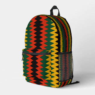  Rasta Colours Chevron Design Printed Backpack