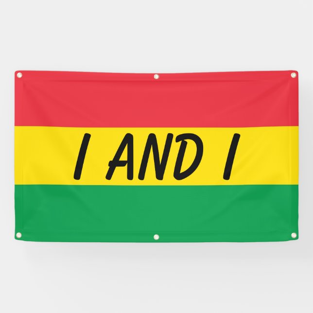Rasta Colours Green Yellow Red Stripes Flag Banner (Horizontal)