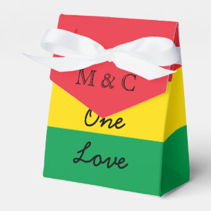 Rasta Colours Green Yellow Red Stripes Flag Patter Favour Box