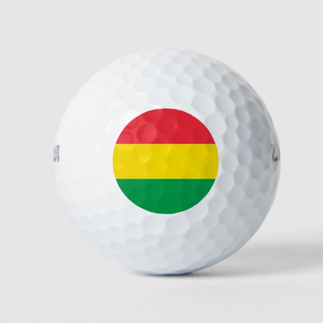 Rasta Colours Green Yellow Red Stripes Flag Patter Golf Balls (Front)