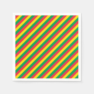 Rasta Colours Green Yellow Red Stripes Flag Patter Napkin