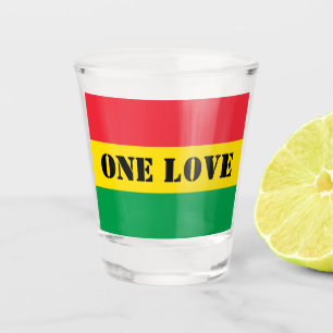 Rasta Colours Green Yellow Red Stripes Flag Patter Shot Glass
