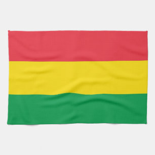 Rasta Colours Green Yellow Red Stripes Flag Tea Towel