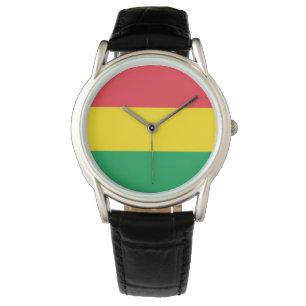 Rasta Colours Green Yellow Red Stripes Flag Watch