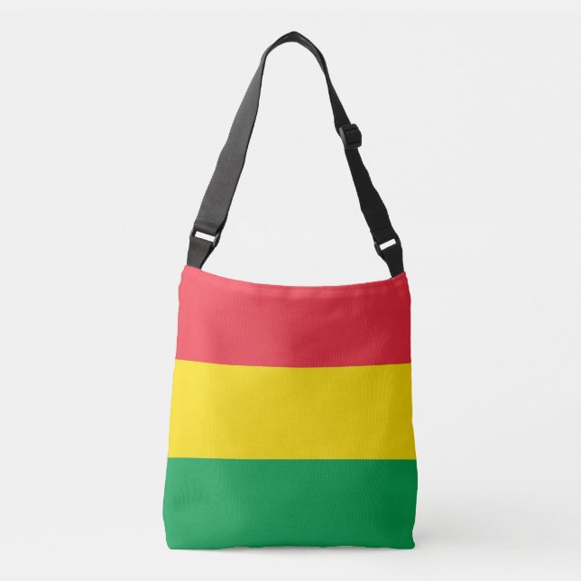 Rasta Colours Green Yellow Red Stripes Pattern Crossbody Bag (Front)