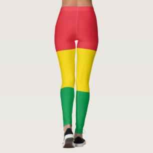 Rasta Colours Green Yellow Red Stripes Pattern Leggings