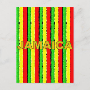 Rasta Colours Jamaica Red Gold and Green Postcard