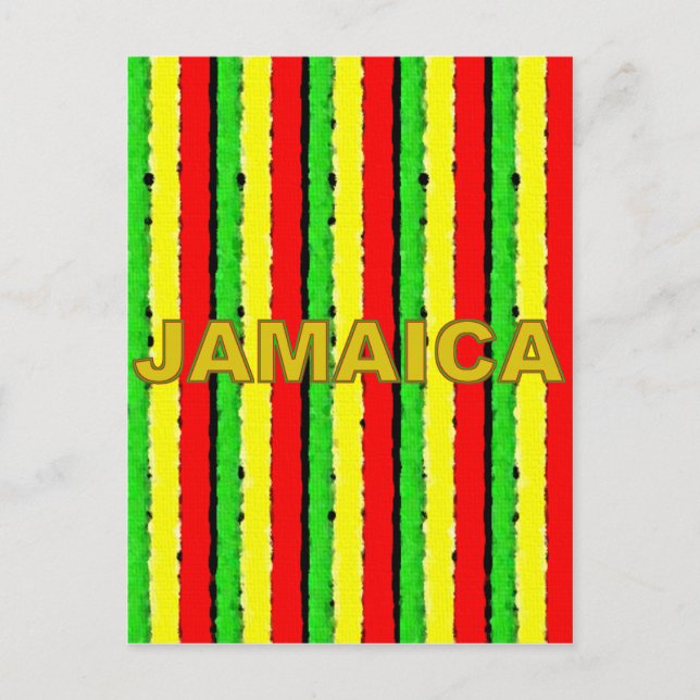 Rasta Colours Jamaica Red Gold and Green Postcard (Front)