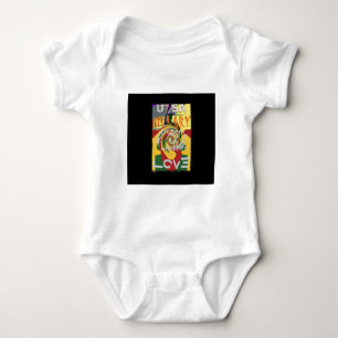 Rasta Colours Red Golden Green Hillary Art Print Baby Bodysuit