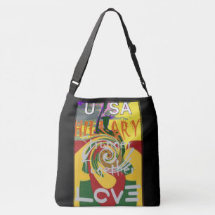 Rasta Colours Red Golden Green Hillary Art Print Crossbody Bag