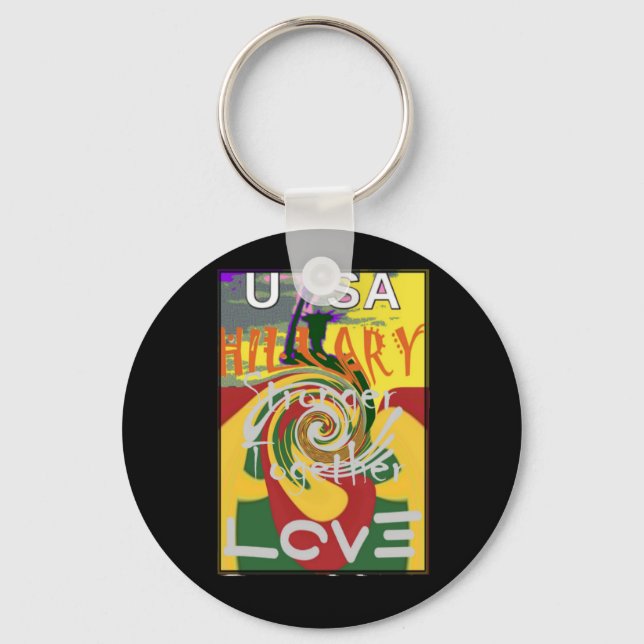 Rasta Colours Red Golden Green Hillary Art Print Key Ring (Front)