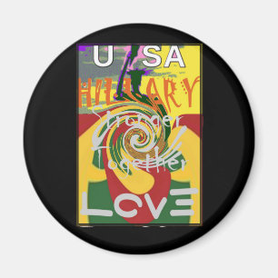 Rasta Colours Red Golden Green Hillary Art Print Magnet