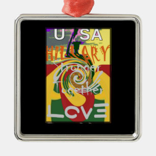 Rasta Colours Red Golden Green Hillary Art Print Metal Tree Decoration