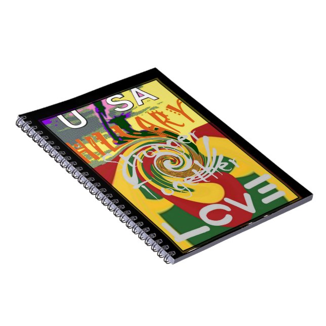 Rasta Colours Red Golden Green Hillary Art Print Notebook (Right Side)