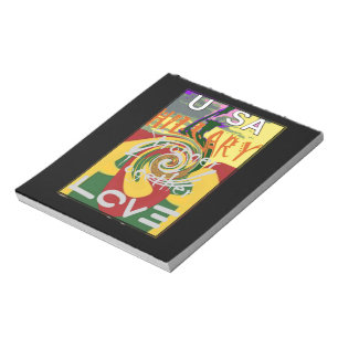 Rasta Colours Red Golden Green Hillary Art Print Notepad