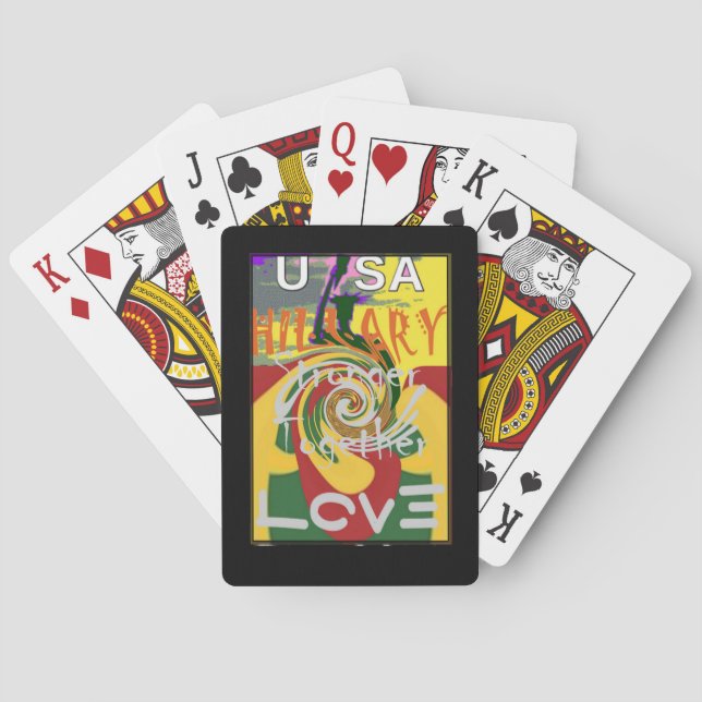Rasta Colours Red Golden Green Hillary Art Print Playing Cards (Back)