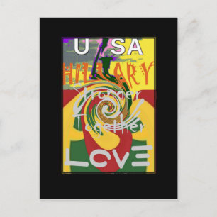 Rasta Colours Red Golden Green Hillary Art Print Postcard