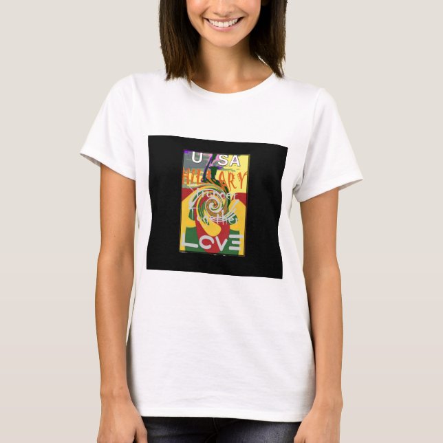 Rasta Colours Red Golden Green Hillary Art Print T-Shirt (Front)