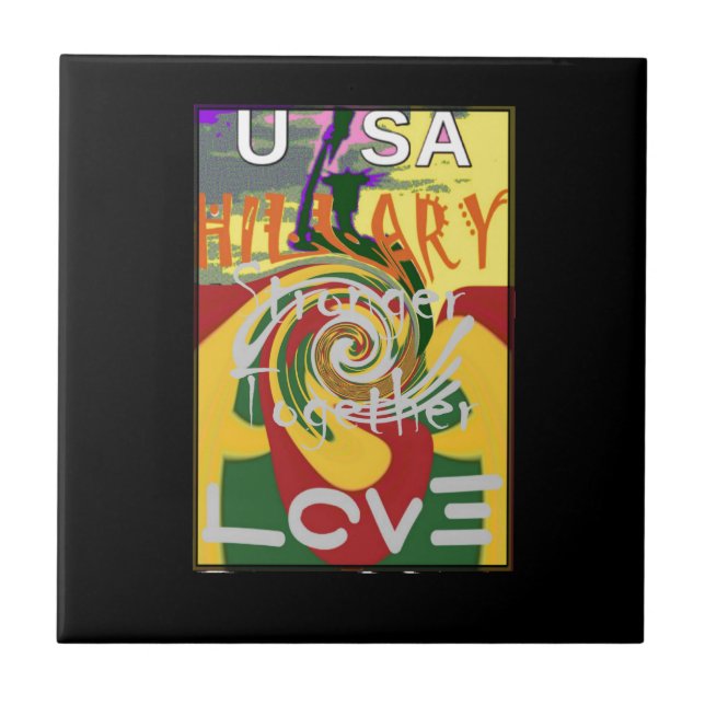 Rasta Colours Red Golden Green Hillary Art Print Tile (Front)