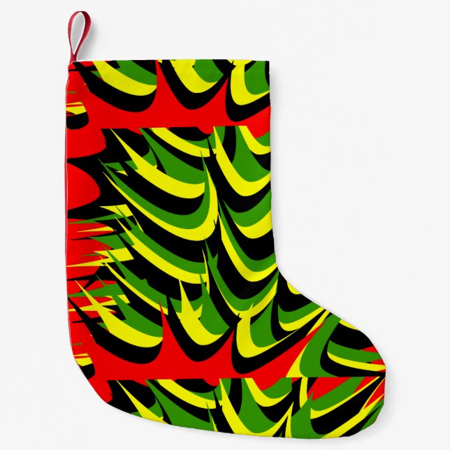 rasta colours small christmas stocking (Front)