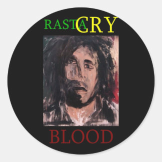 RASTA CRY BLOOD CLASSIC ROUND STICKER