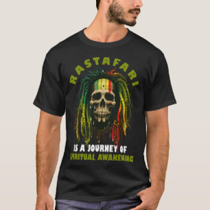 Rasta Dreadlocks Skull Ethiopian Flag Reggae Rasta T-Shirt