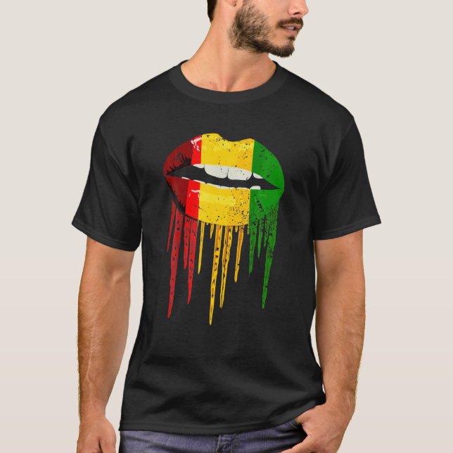 Rasta Dripping Lips Rastafarian Reggae Clothing T-Shirt (Front)