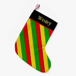 Rasta Flag Colors Striped Small Christmas Stocking