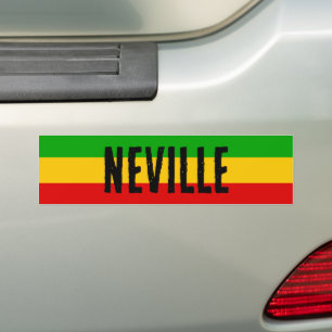 Rasta Flag Coloured Striped Custom Bumper Sticker