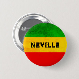 Rasta Flag Coloured Striped Reggae 6 Cm Round Badge