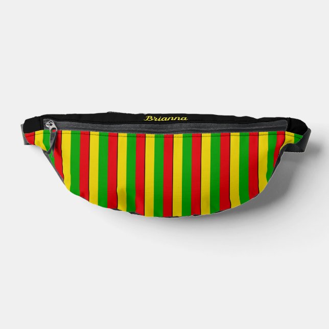 Rasta Flag Coloured Stripes Patterned Bum Bags (Lay Down)