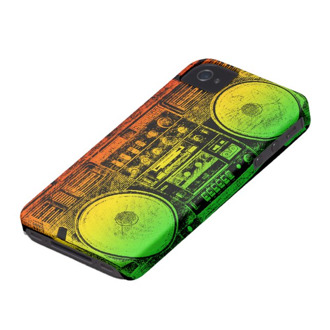 Rasta ghetto blaster Case-Mate iPhone case (Bottom)