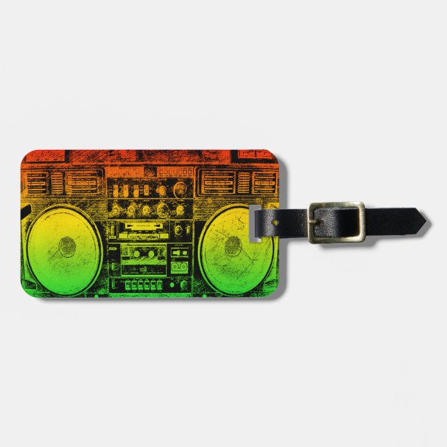 Rasta Ghetto Blaster Luggage Tag (Front Horizontal)