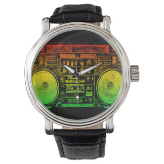 Rasta ghetto blaster watch