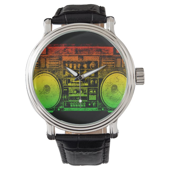 Rasta ghetto blaster watch (Front)