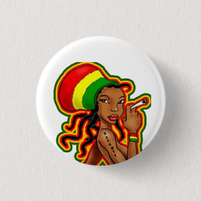 Rasta Girl plates 3 Cm Round Badge (Front)