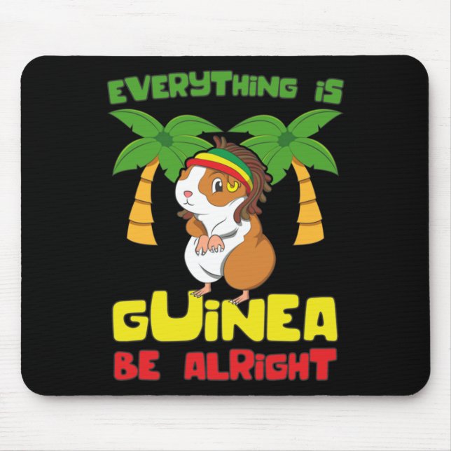 Rasta Guinea Pig Mouse Mat (Front)