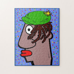 Rasta Head Art Deco Jigsaw Puzzle