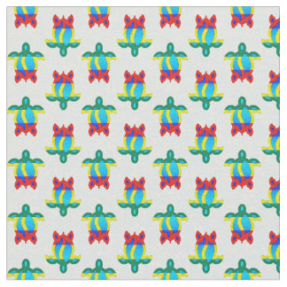 Rasta Island Colors Tribal Turtle Floral Fabric