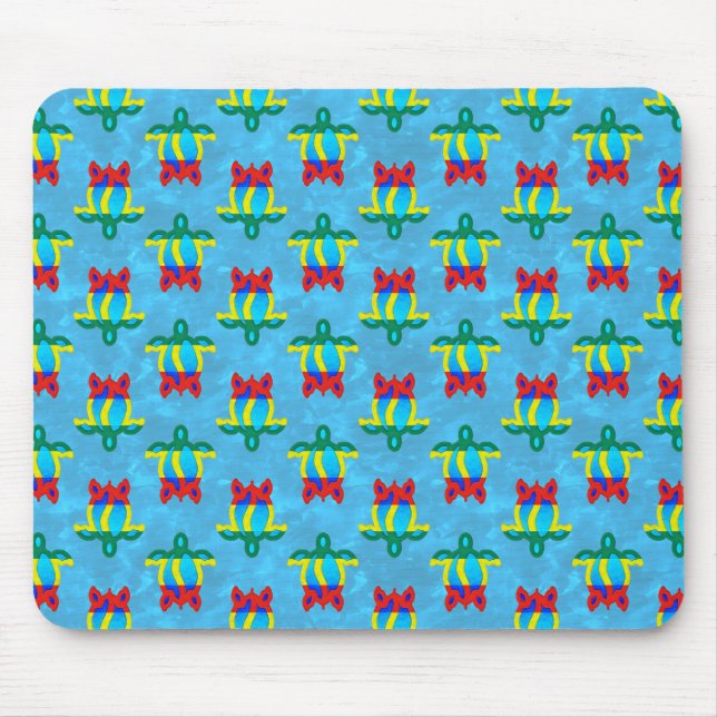 Rasta Island Colours Tribal Turtle Mouse Mat (Front)