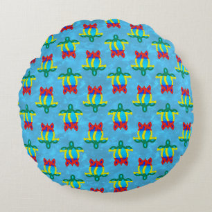 Rasta Island Colours Tribal Turtle Round Cushion
