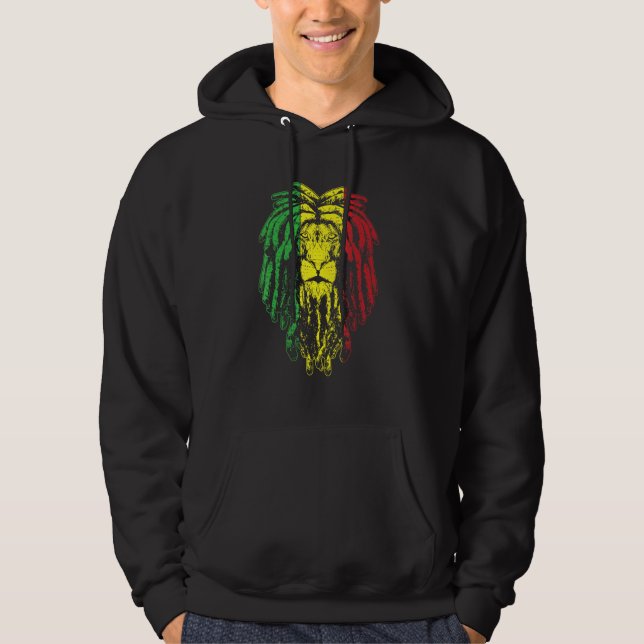 Rasta Jamaica Lion Hoodie (Front)