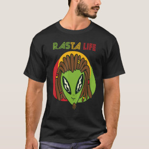 Rasta Life Reggae Jamaica Souvenir Alien Rastafari T-Shirt