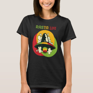 Rasta Life Reggae Jamaica Souvenir UFO Rastafarian T-Shirt